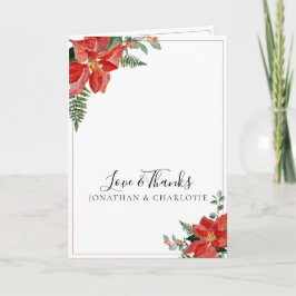 Rustic Winter Poinsettia Red Christmas Wedding Tack Kort