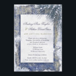 Rustic Winter Snö Barnwood Bröllop Inbjudningar<br><div class="desc">Elegantens vinterbröllopsmeddelande med land barnwood-utformning av rustik, dekorerat av gräs grenar i snö, vackra färg av blek marin, senap gult och vit osa, inklusive uppgifter om . Vinterbröllopsrepetition inför julstämningen Helgdag Kistamuppens Julfest Anpassade inbjudningar. Alla standardtexter kan anpassas helt och hållet med dina egna skrivningar, och du kan också ändra...</div>