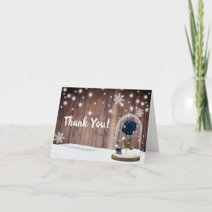 Rustic Winter Snöflingor Blue Ro Dome Tack Kort