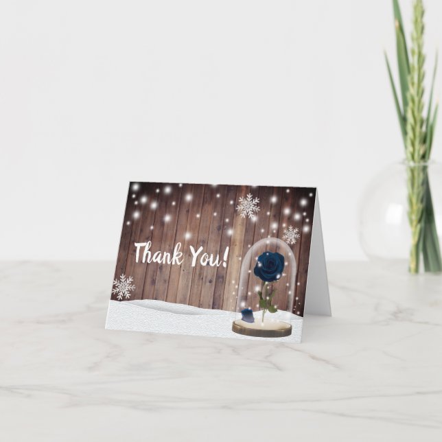Rustic Winter Snöflingor Blue Ro Dome Tack Kort (Framsida)