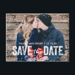 Rustic Winter Snowfall sparar datumfoto Meddelande Vykort<br><div class="desc"></div>