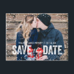 Rustic Winter Snowfall sparar datumfoto Meddelande Vykort<br><div class="desc"></div>
