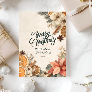 Rustic Winter Spice God jul Julkort