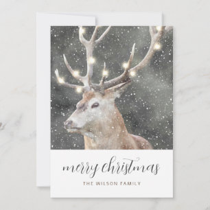 Rustic Winter Stag God jul Inbjudningar