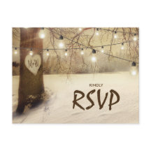 Rustic Winter Träd Twinkle Ljus Bröllop OSA