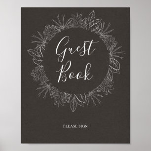 Rustic Winter   Träkolsgästskylt Bok Poster
