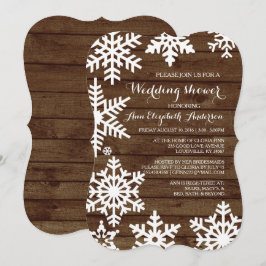 Rustic Winter Wedding Barn Wood Möhippa Inbjudningar