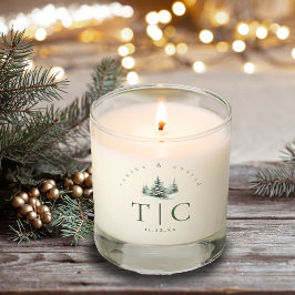 Rustic Winter Wedding Initialer Forest Grönt ID104