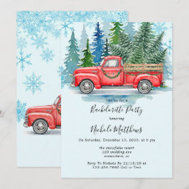 Rustic Winter Wedding Lastbil Bachelorette Party Inbjudningar