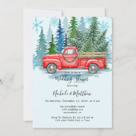 Rustic Winter Wedding Lastbil Bridesmaids Favor Inbjudningar
