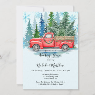 Rustic Winter Wedding Lastbil Bridesmaids Favor Inbjudningar