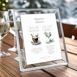 Rustic Winter Wedding Namnteckning Drinks ID1049 Poster