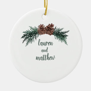 Rustic Winter Wedding Ornament Pinecone Bough