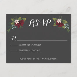 Rustic Winter Wedding OSA Inbjudan Vykort