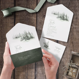 Rustic Winter Wedding Sage Grönt ID1049