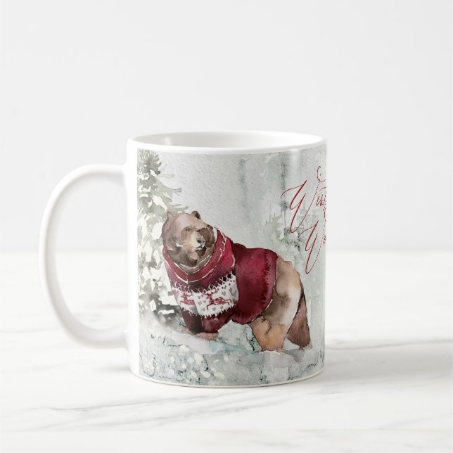 Rustic Winter Wonderland Animals i Snö Kaffemugg (Vänster)