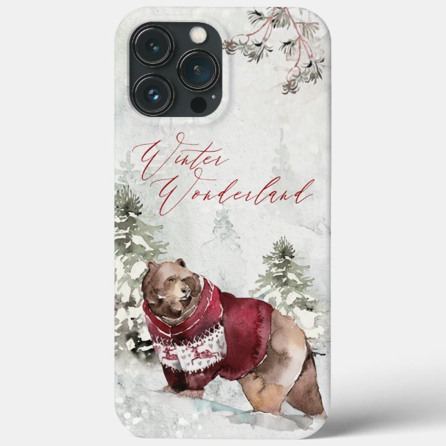 Rustic Winter Wonderland Bear i Snö (Baksida)