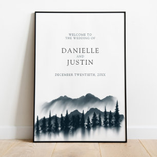 Rustic Winter Wonderland Bröllop Välkomsthälsnin Poster