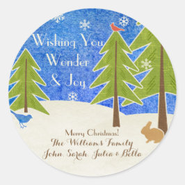 Rustic Winter Wonderland & Joy God jul Runt Klistermärke