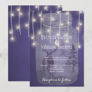 Rustic Winter Wonderland Ljus Chalkboard Bröllop Inbjudningar