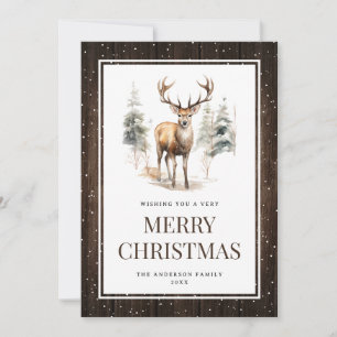Rustic Winter Wonderland Reindeer julkort