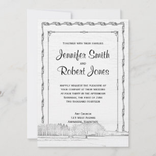 Rustic Winter Wonderland Wedding bjudande Inbjudningar