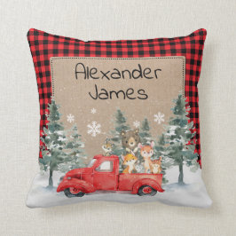 Rustic Winter Woodland Animals Baby Nursery Kudde