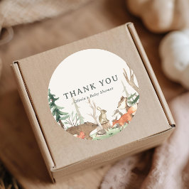 Rustic Winter Woodland Baby Shower Favor Runt Klistermärke