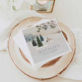 Rustic Winter Woodland Baby Shower Pappra Napkins Pappersservett