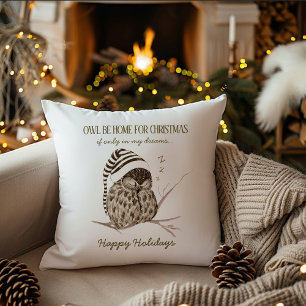 Rustic Winter Woodland   Birch Bark Uggla jul Kudde