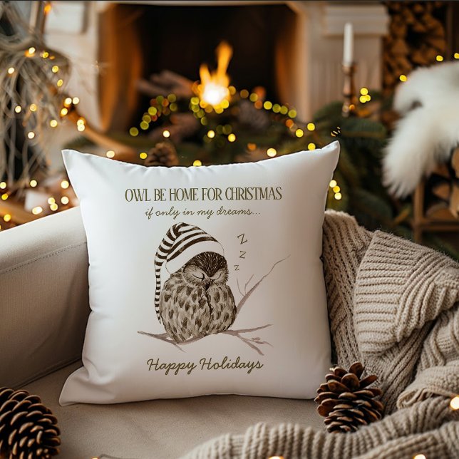Rustic Winter Woodland | Birch Bark Uggla jul Kudde (Skapare uppladdad)