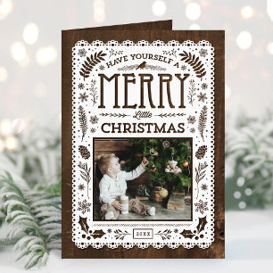 Rustic Winter Woodland Cutout-julfoto Helgkort