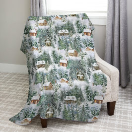 Rustic Winter Woodland Fleecefilt