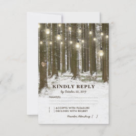 Rustic Winter Woodland Träd Ljus Bröllop OSA