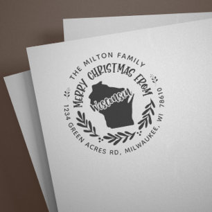 Rustic Wisconsin God jul Returadress Stämpel