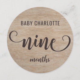 Rustic Wood 9-10 månaders Baby-milstolpe