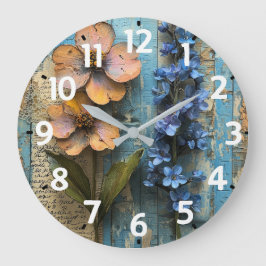 Rustic Wood Acrylic Wall Clock Stor Klocka