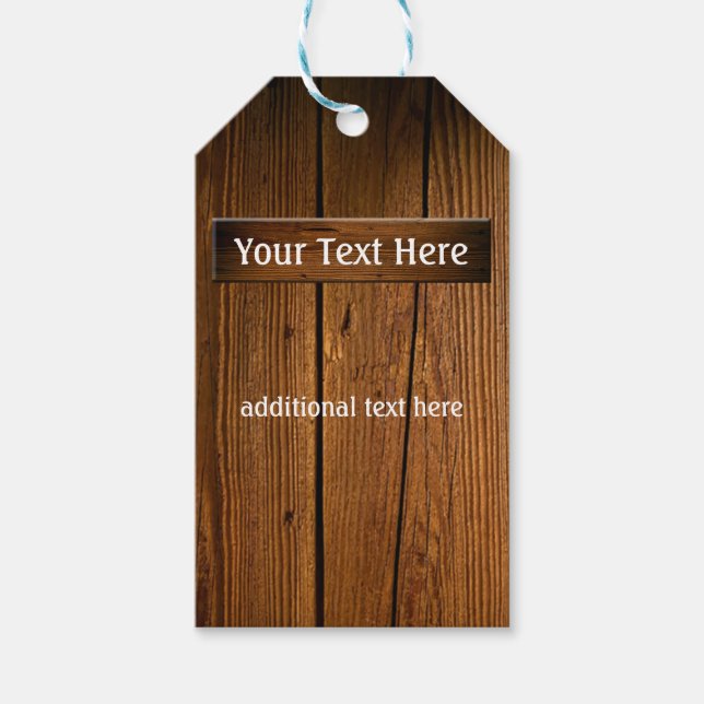 Rustic Wood All Purpose Presentetikett (Framsidan)