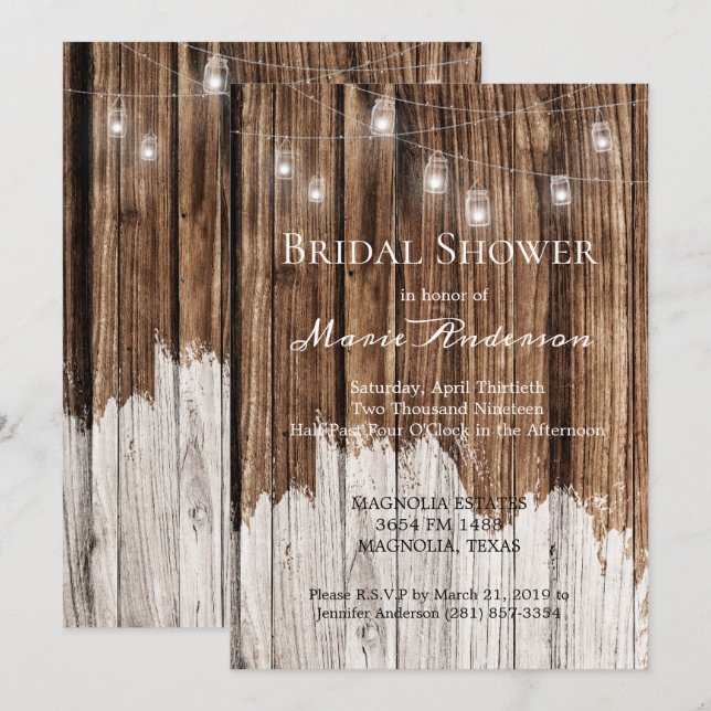 Rustic Wood and Lanterns Möhippa (Fram/baksida)