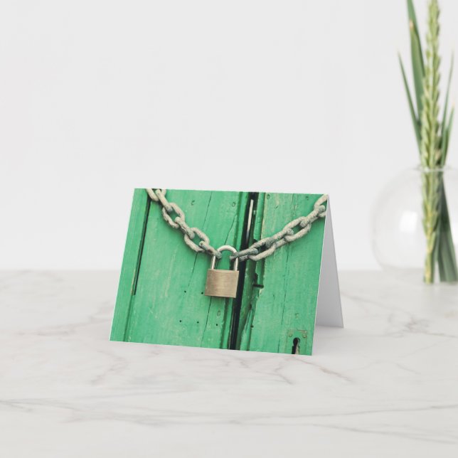 Rustic Wood and Padlock Kort (Framsida)