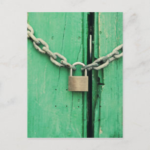 Rustic Wood and Padlock Vykort