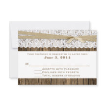 Rustic Wood and Snöre Bröllop OSA Card