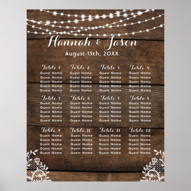 Rustic Wood and Snöre Land Weeding Seeding Chart Poster (Framsidan)