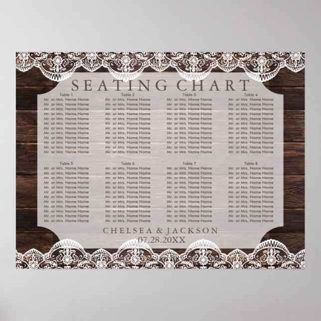Rustic Wood and Snöre - Sittdiagram Poster (Framsidan)