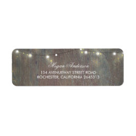 Rustic Wood and String Ljus Returadress Etikett
