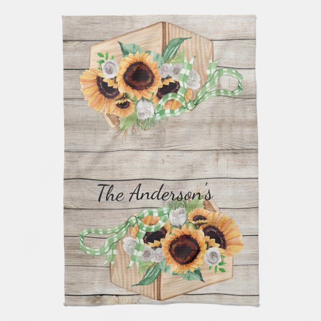 Rustic Wood and Sunwers Kitchen Towel Kökshandduk (Vertikal)