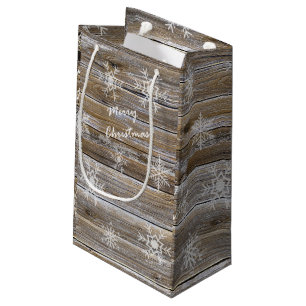 Rustic Wood and White Snöflingor God jul