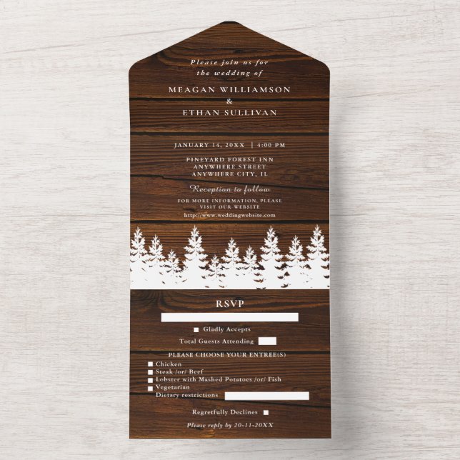 Rustic Wood avtar höstvinter bröllop med OSA (Insida)