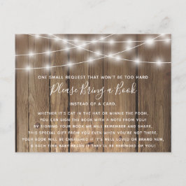 Rustic Wood BabyQ Baby Shower ger ett Bok-kort Inbjudan Vykort