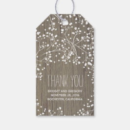 Rustic Wood Baby's Band Bröllop Presentetikett